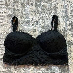 Pink - Black Lace Bralette